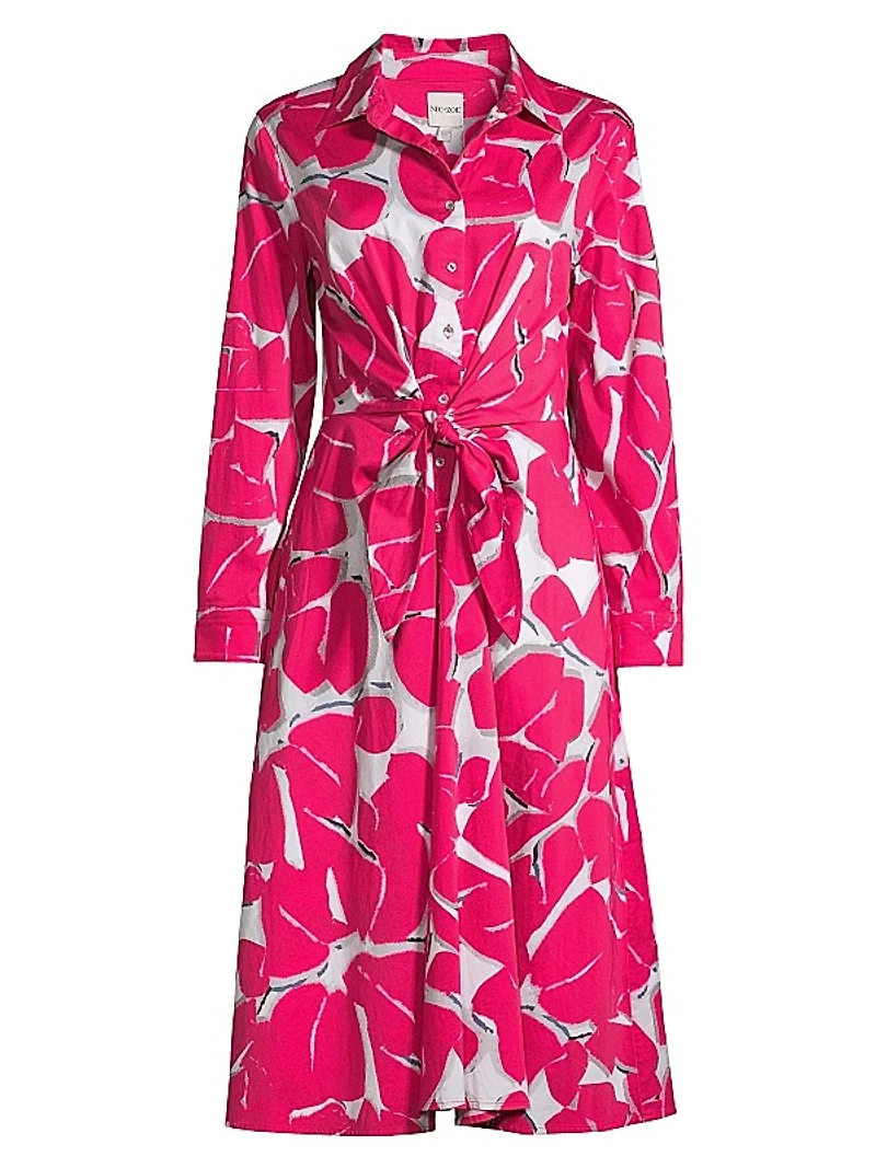Plus Size Jessie FLoral Cotton Tie-Waist Dress