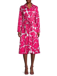 Plus Size Jessie FLoral Cotton Tie-Waist Dress