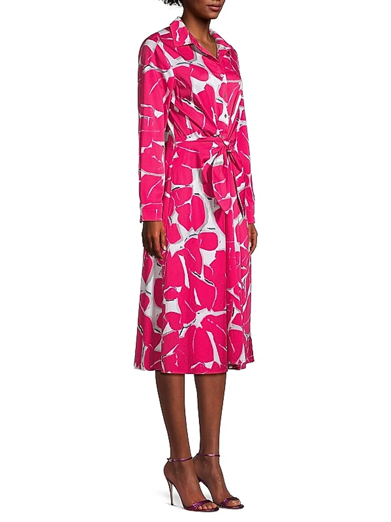 Plus Size Jessie FLoral Cotton Tie-Waist Dress