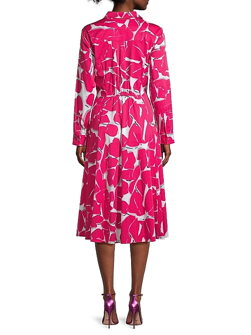 Plus Size Jessie FLoral Cotton Tie-Waist Dress