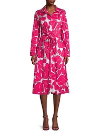 Plus Size Jessie FLoral Cotton Tie-Waist Dress