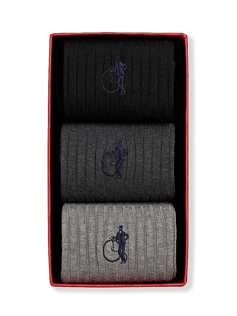 Simply Sartorial 3-Pack Rib-Knit Sock Gift Box