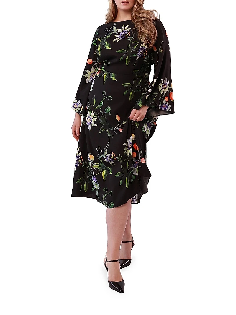 Lucrezia Floral Silk Midi-Dress