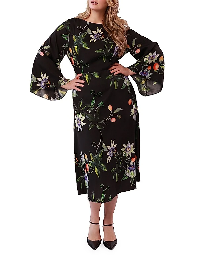 Lucrezia Floral Silk Midi-Dress