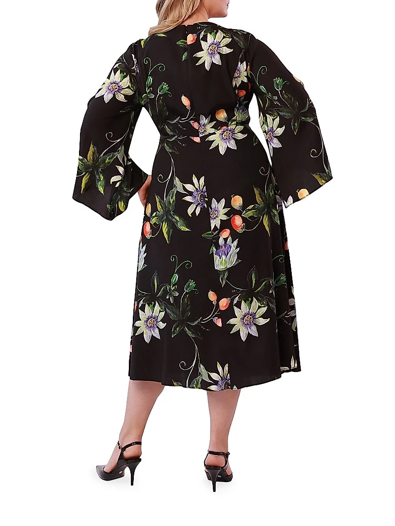 Lucrezia Floral Silk Midi-Dress