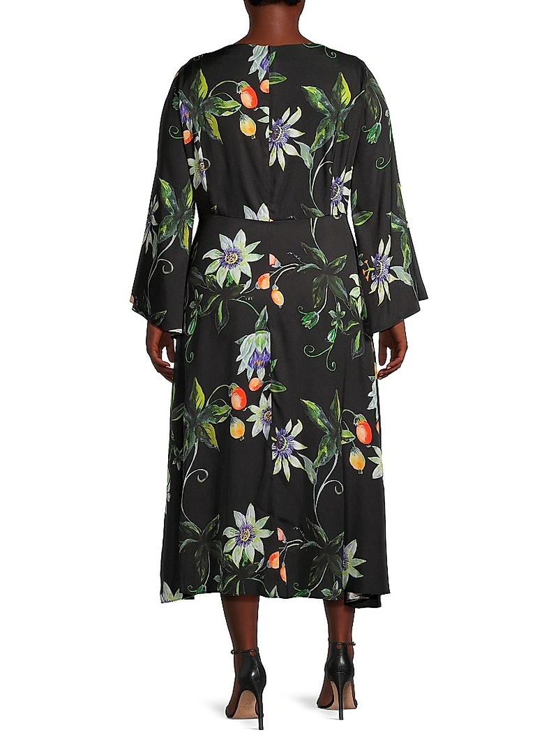 Lucrezia Floral Silk Midi-Dress