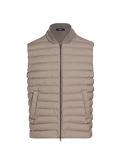 Wool-Silk Quilted Down Vest