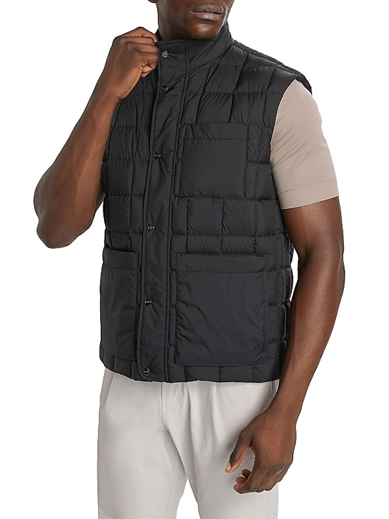 Ecoage Square Quilted Nylon Down Vest