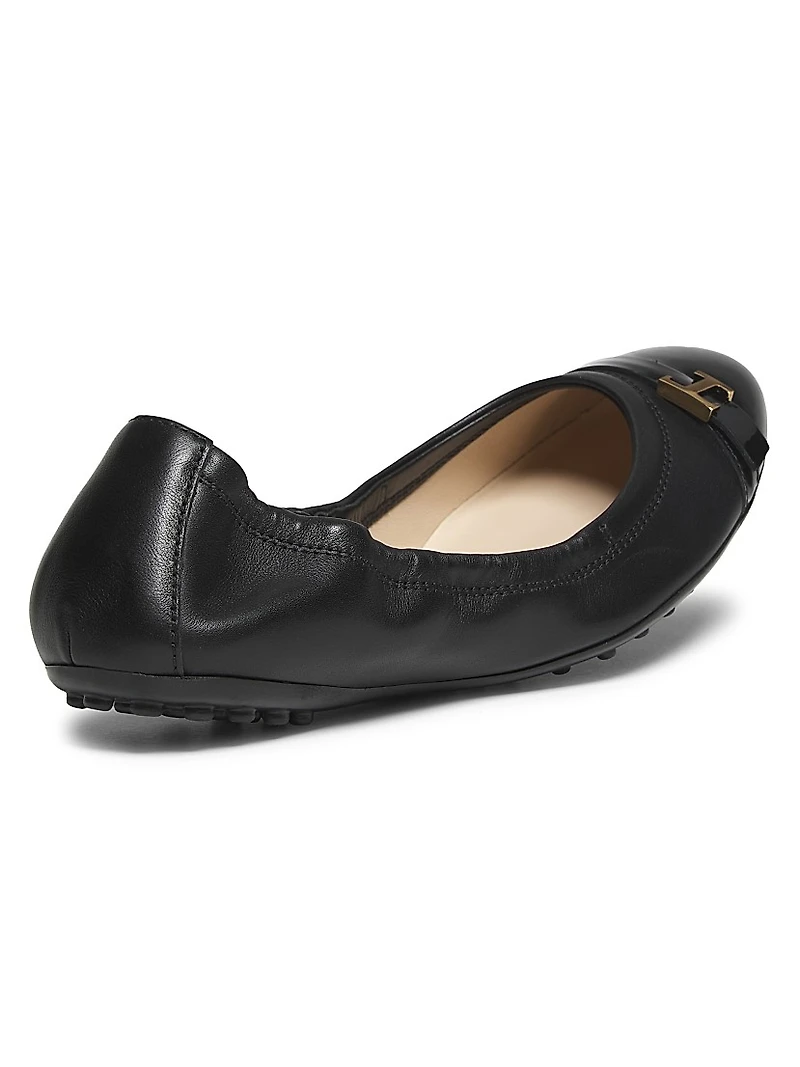 Dee Cinturino Leather Ballerina Flats