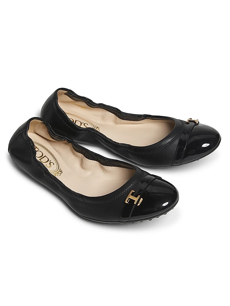 Dee Cinturino Leather Ballerina Flats