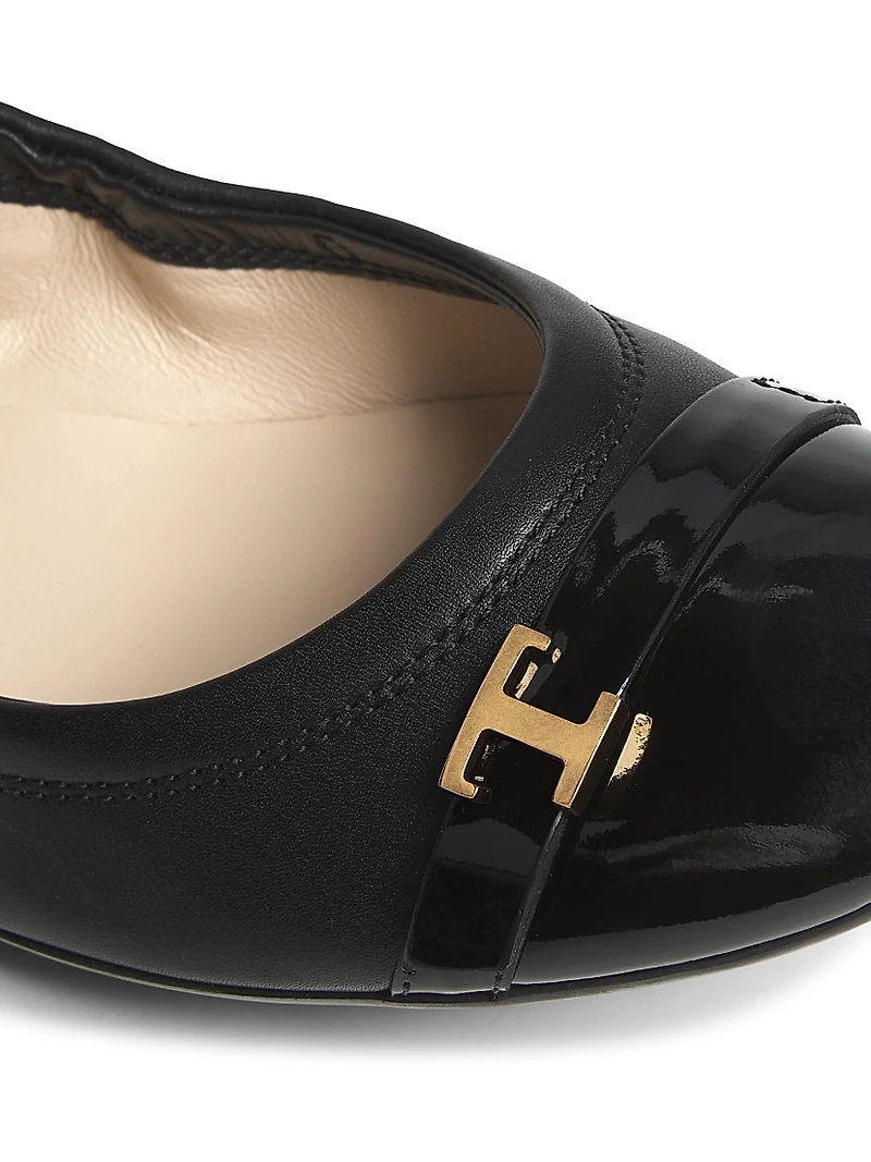 Dee Cinturino Leather Ballerina Flats