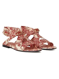 Yuki Printed Silk Sandals