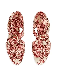 Yuki Printed Silk Sandals