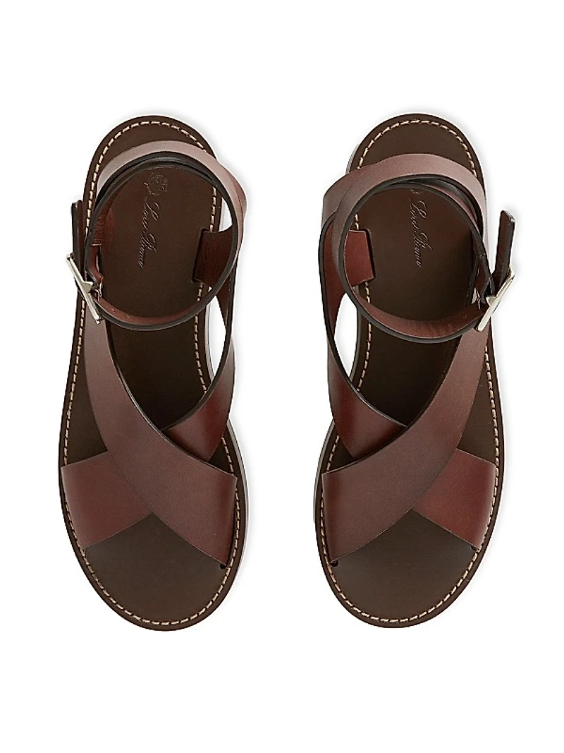 Sumie Leather Ankle-Wrap Sandals
