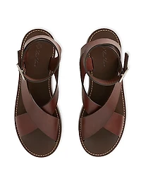 Sumie Leather Ankle-Wrap Sandals