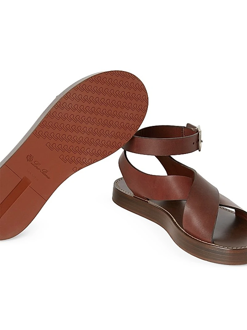 Sumie Leather Ankle-Wrap Sandals