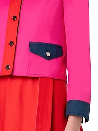 Colorblocked Cotton Gabardine Jacket