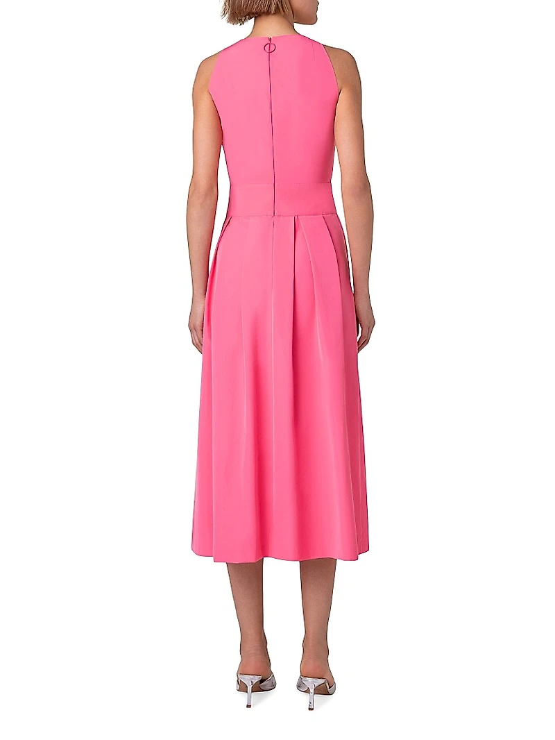 Techno Taffeta V-Neck Cocktail Dress