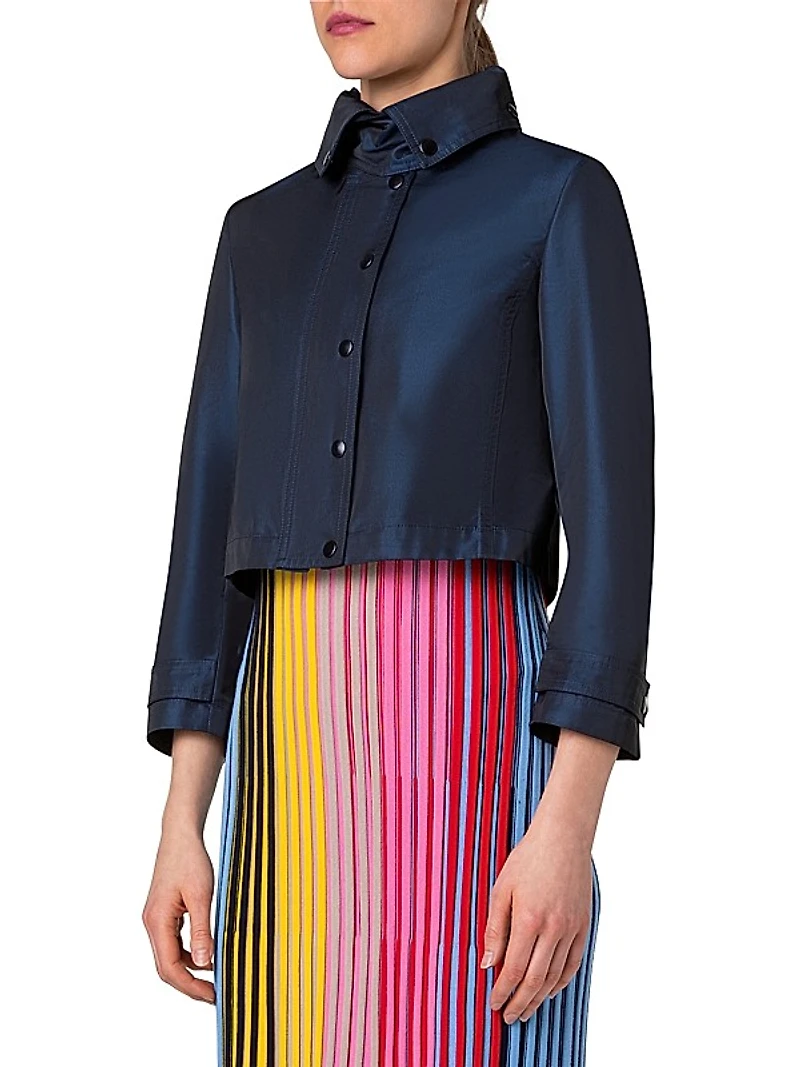 Techno Satin Short Jacket