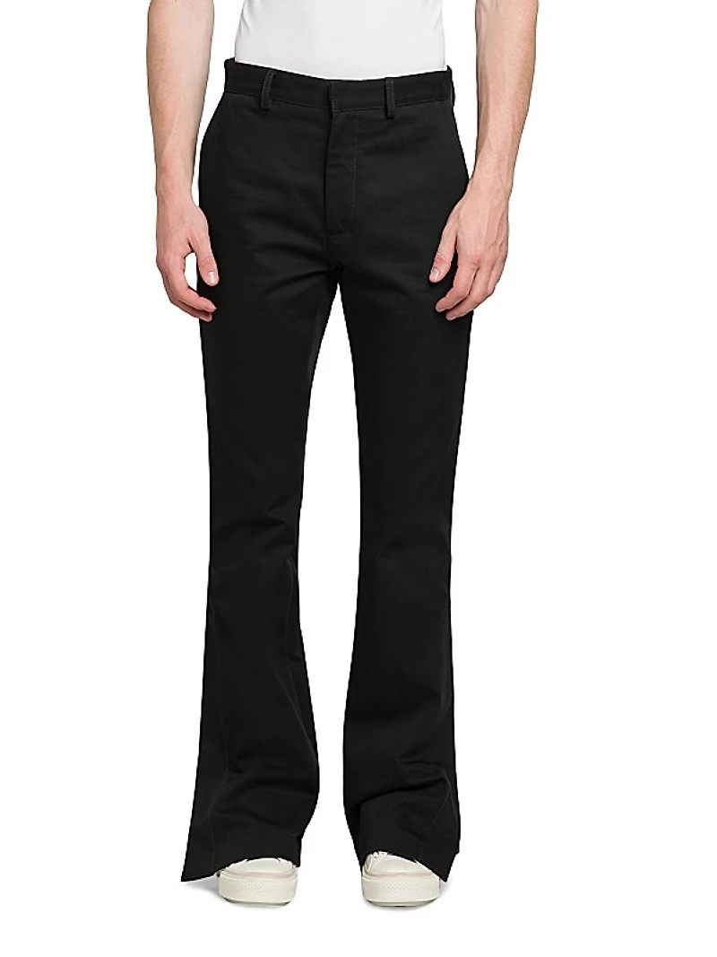 Flared Cotton Chino Pants
