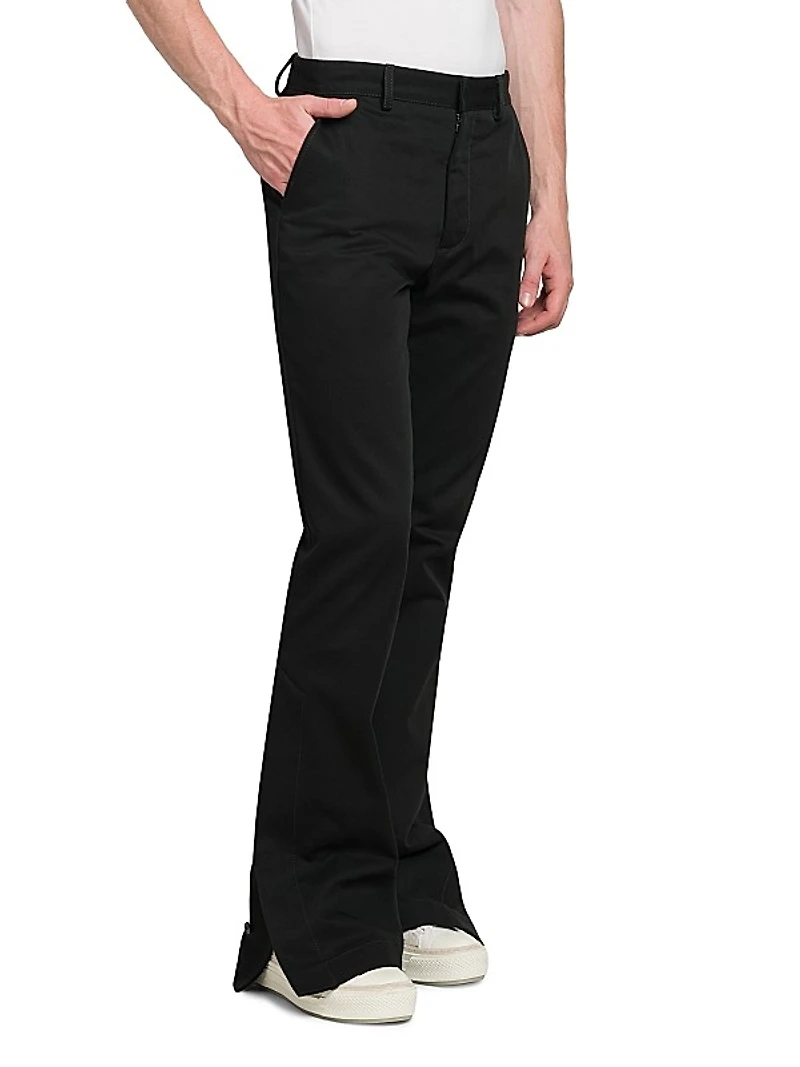 Flared Cotton Chino Pants