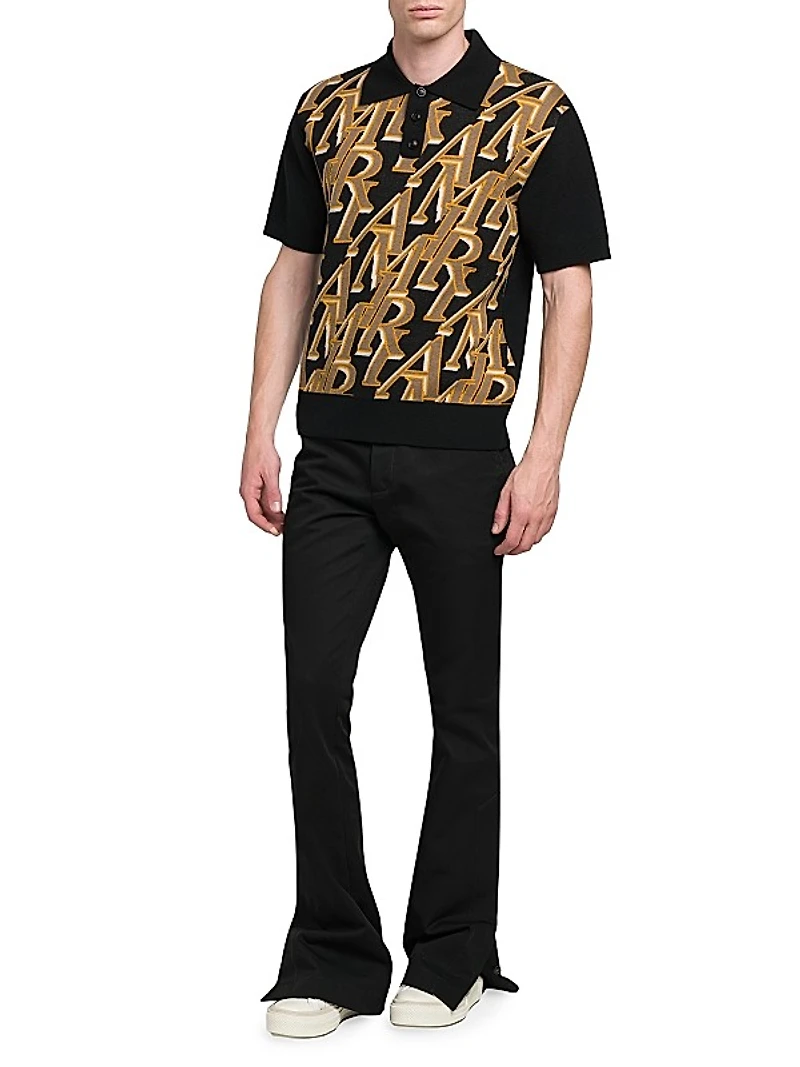 Flared Cotton Chino Pants