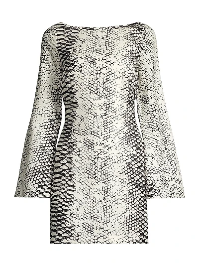 Snakeskin Print Cut-Out Minidress