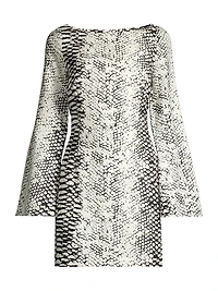 Snakeskin Print Cut-Out Minidress