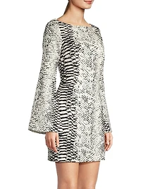 Snakeskin Print Cut-Out Minidress