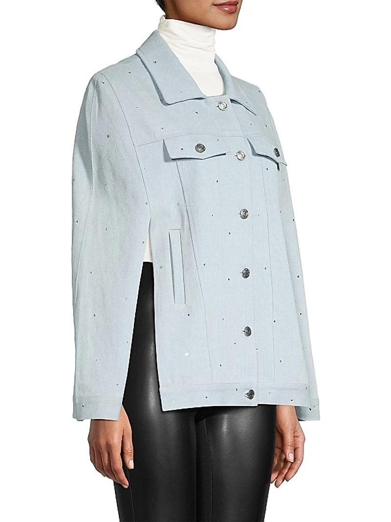 Swarovski Crystals Denim Cape