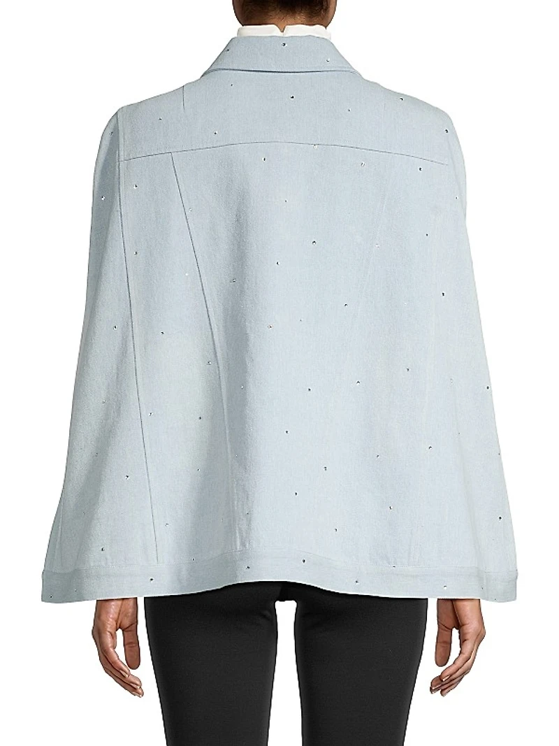Swarovski Crystals Denim Cape