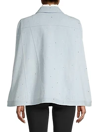 Swarovski Crystals Denim Cape