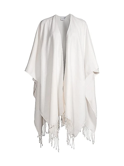 Silk Linen Fringed Cape