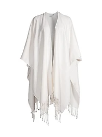 Silk Linen Fringed Cape