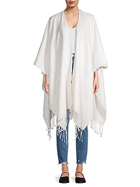 Silk Linen Fringed Cape