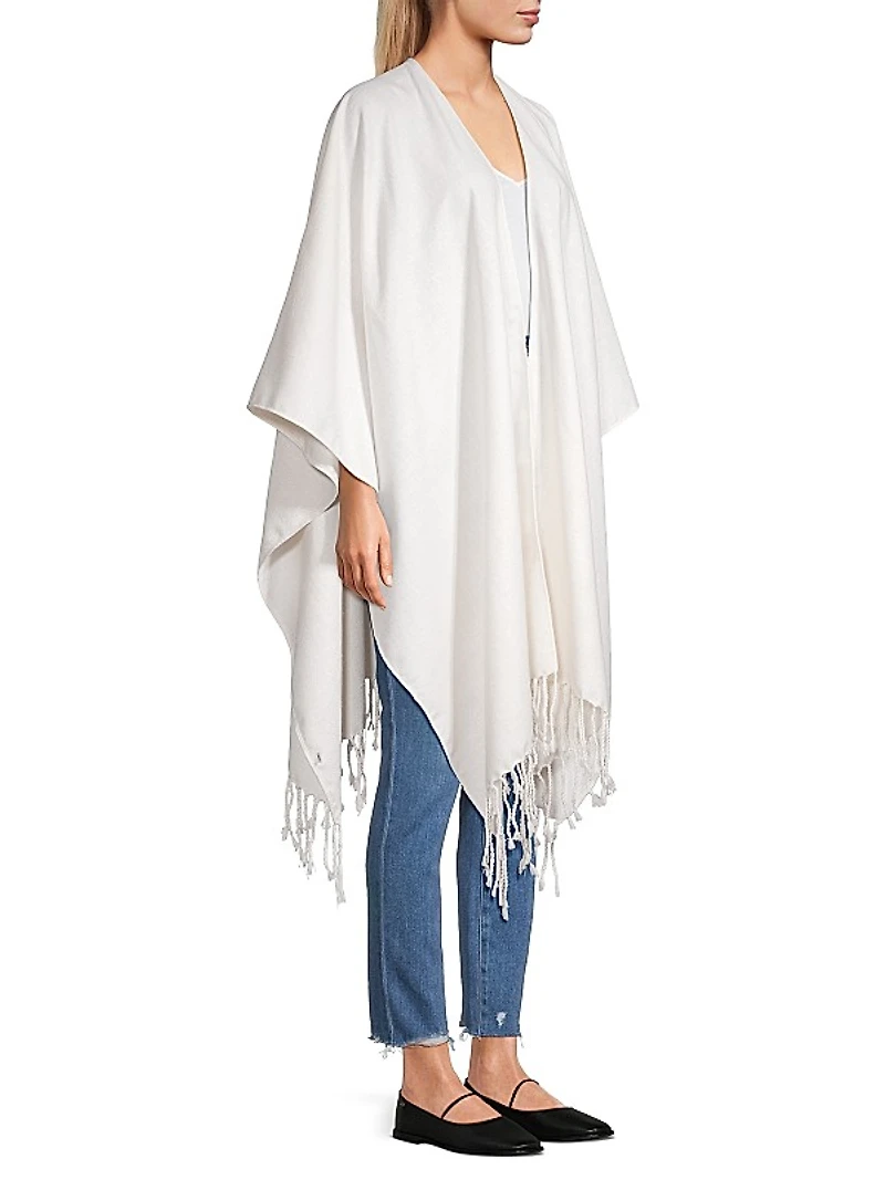 Silk Linen Fringed Cape