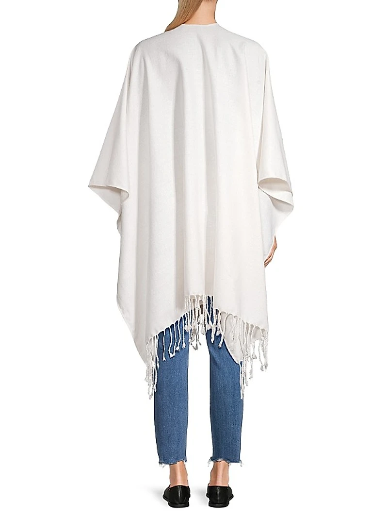 Silk Linen Fringed Cape