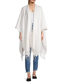 Silk Linen Fringed Cape