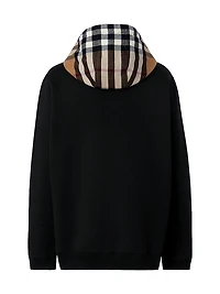 Samuel Cotton Check-Trimmed Hoodie