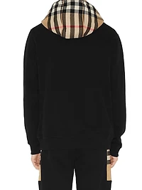 Samuel Cotton Check-Trimmed Hoodie