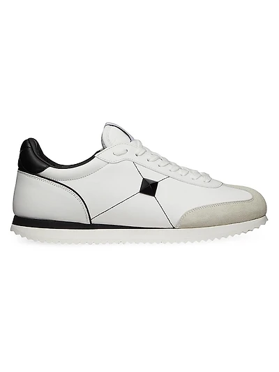 Stud Around Low-Top Calfskin And Nappa Leather Sneakers