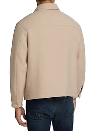 Textured Wool Zip-Up Shirt Jacket