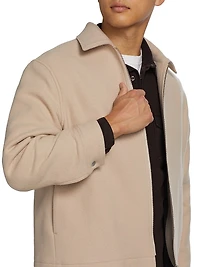 Textured Wool Zip-Up Shirt Jacket