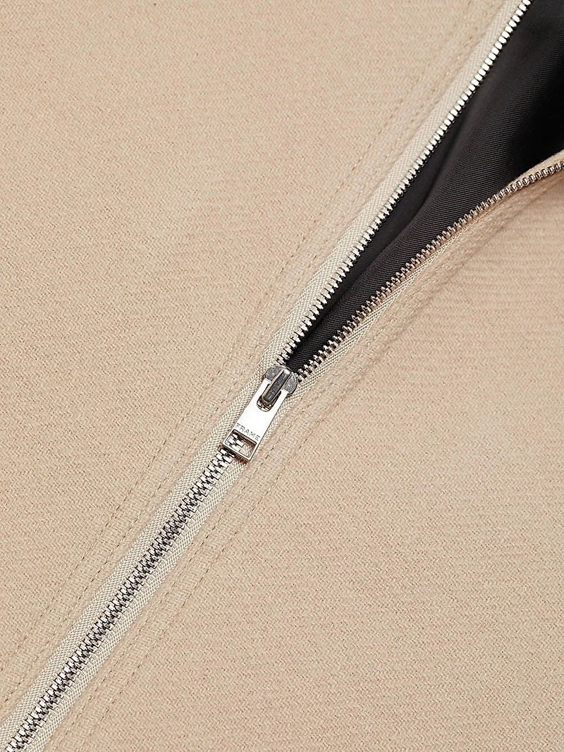 Textured Wool Zip-Up Shirt Jacket