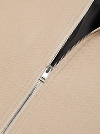 Textured Wool Zip-Up Shirt Jacket