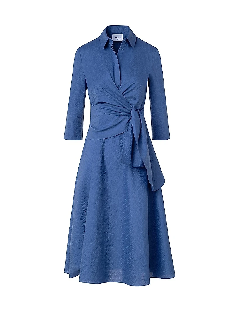 Seersucker Cotton Twist Shirtdress