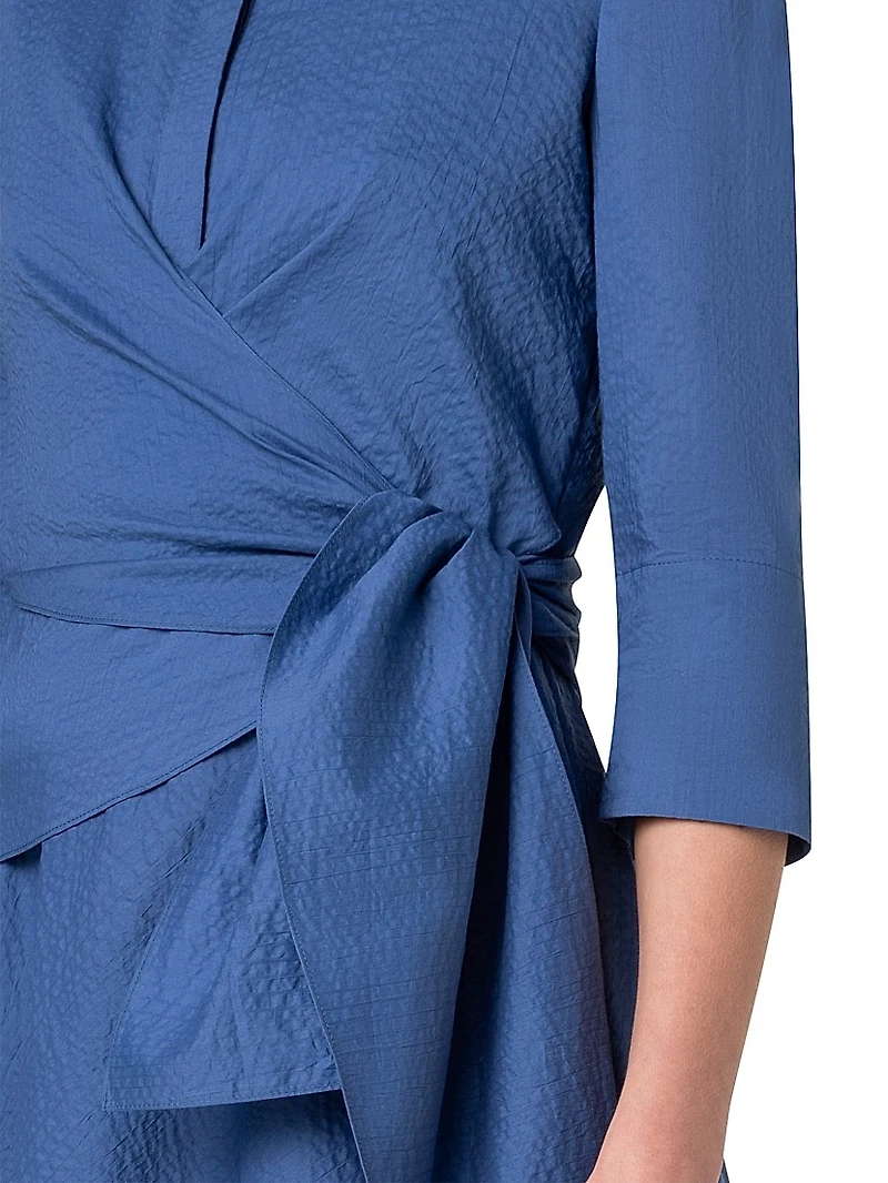 Seersucker Cotton Twist Shirtdress