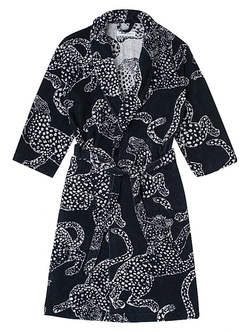 Jaguar Print Terry Cotton Robe