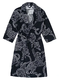 Jaguar Print Terry Cotton Robe