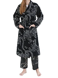 Jaguar Print Terry Cotton Robe